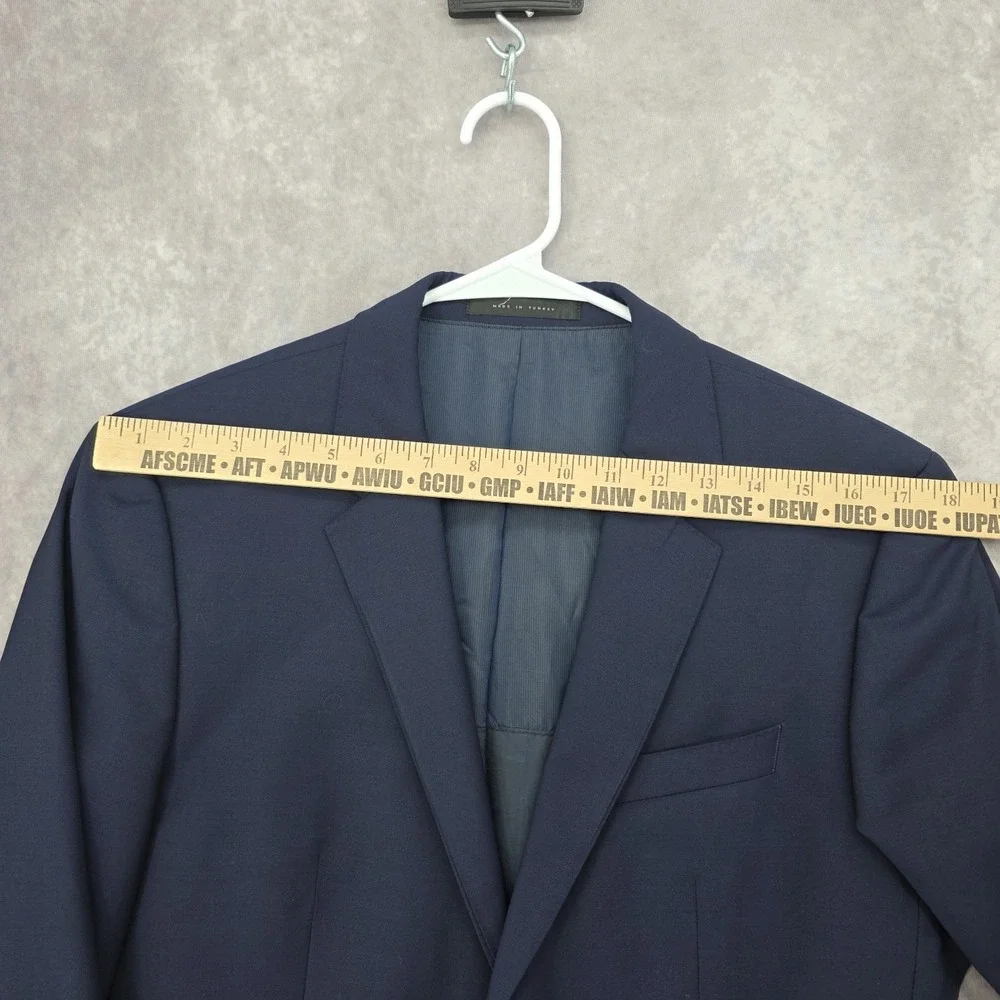 Hugo Boss Reda Super 110 Wool Blazer Jacket Mens 38S Navy Blue Sport Coat Italy